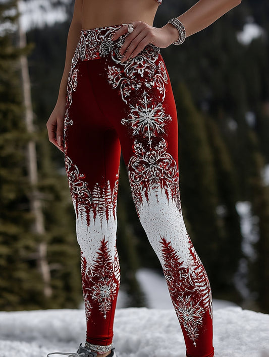 Cardydony Women's Christmas Tree With Viking Celtic Knot And Paisley Art Print Casual Leggings