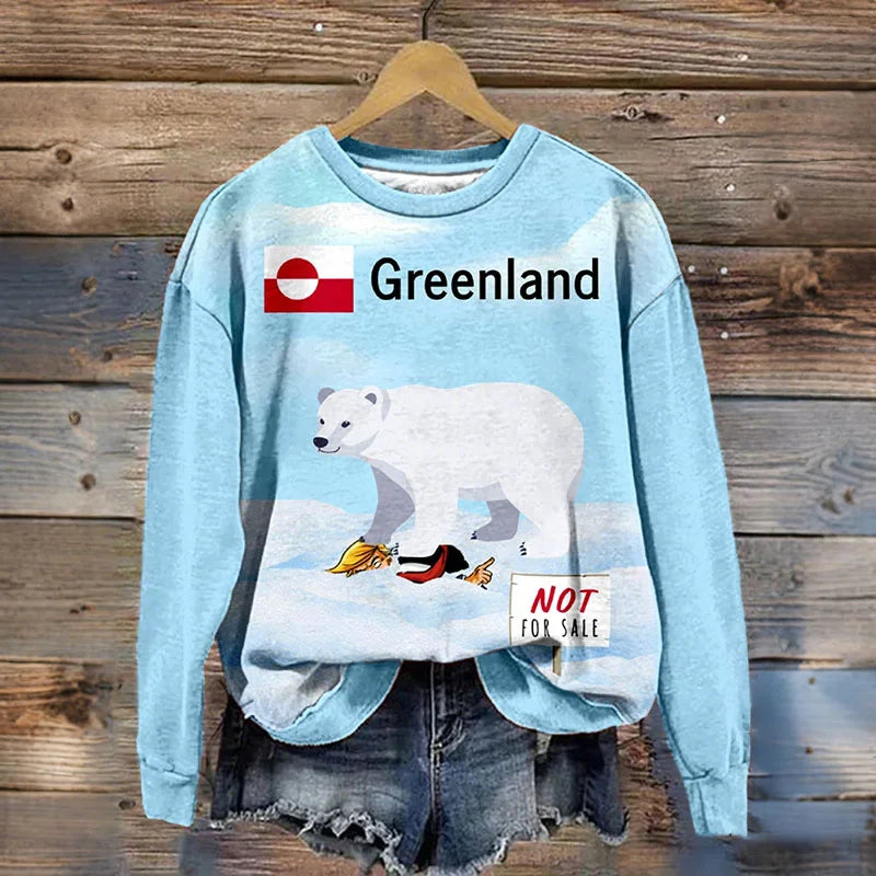 Cardydony Women's Greenland Not For Sale Print Sweatshirt