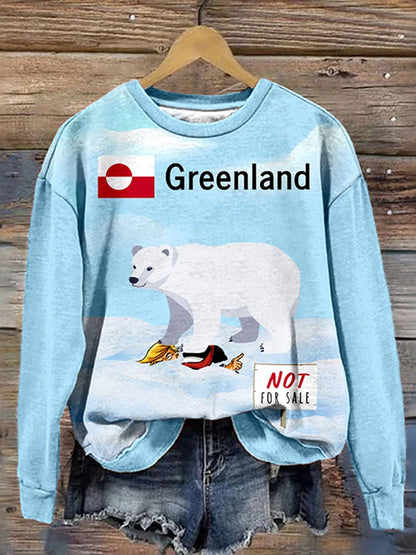 Cardydony Women's Greenland Not For Sale Print Sweatshirt