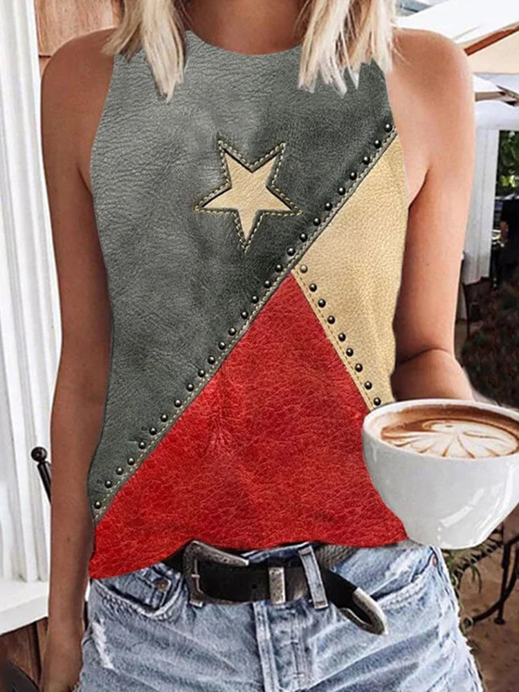 Cardydony Women's Independence Day Star Printed Tank Top