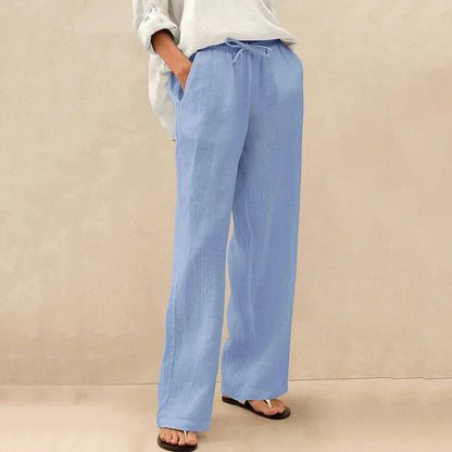 Cardydony Women's Solid Color Cotton And Linen Casual Pants