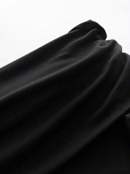 Cardydony Women's Off-Shoulder Elegant Black Mini Dress