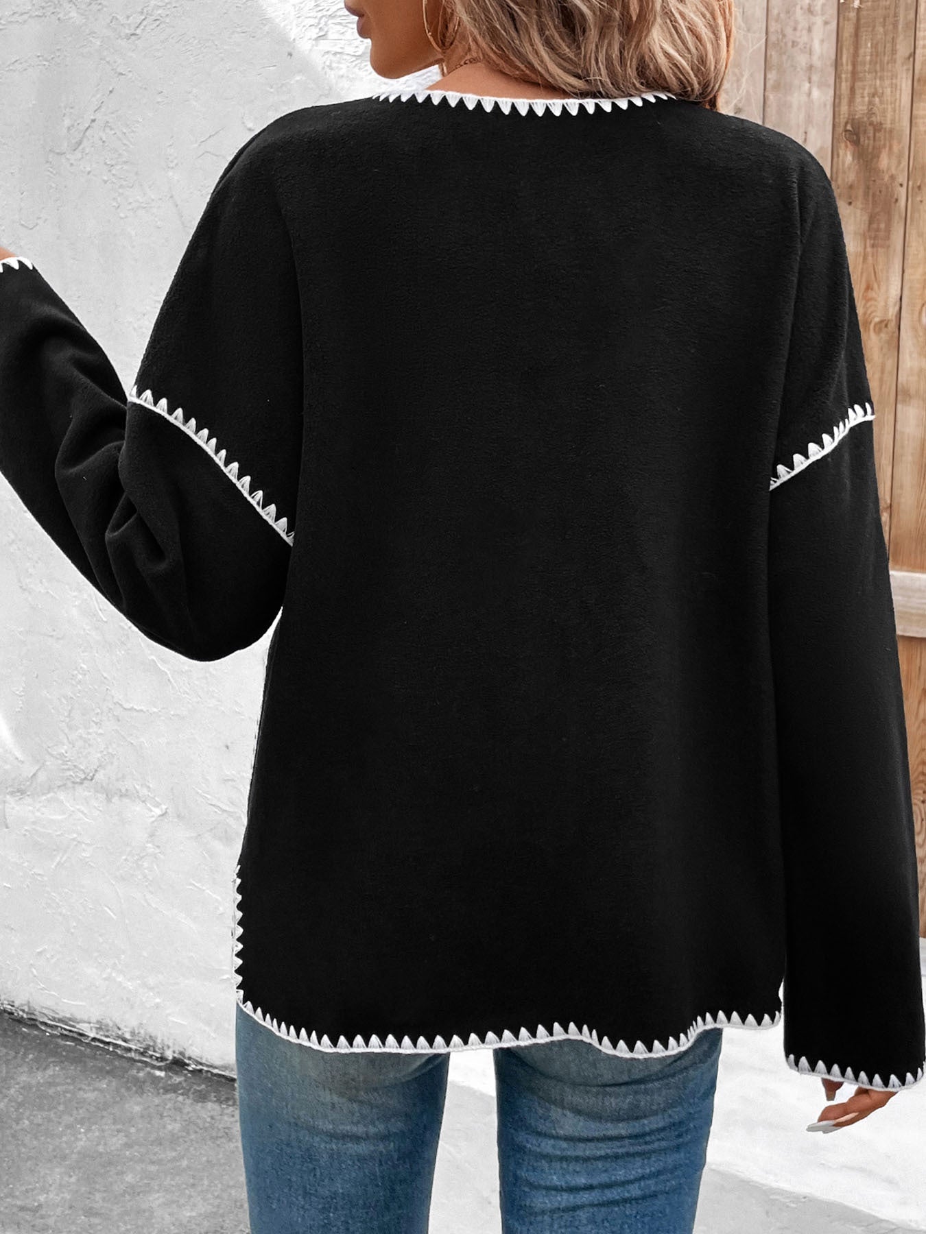 Cardydony Women's Contrast Stitch Cardigan - Chic Boho Vibes