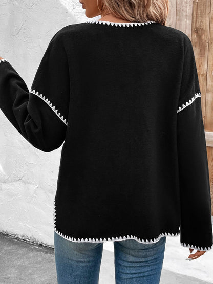 Cardydony Women's Contrast Stitch Cardigan - Chic Boho Vibes