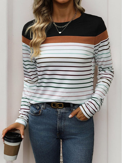 Cardydony Women's Color Block Striped Sweatshirt - Your Everyday Comfort Essential