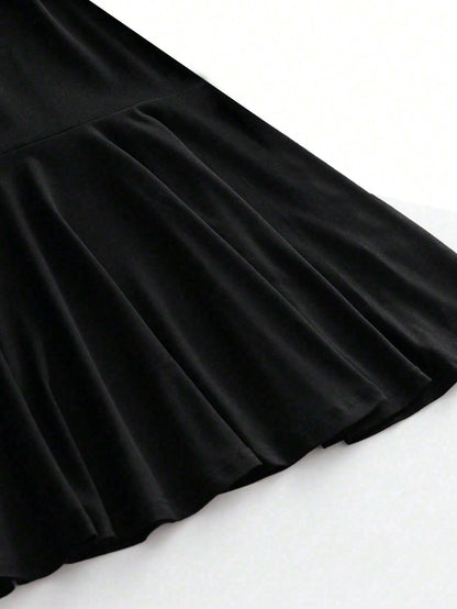 Cardydony Women's Off-Shoulder Elegant Black Mini Dress