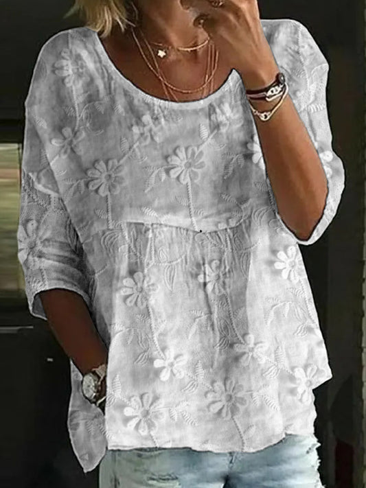 Cardydony Women's Retro Floral Print Top