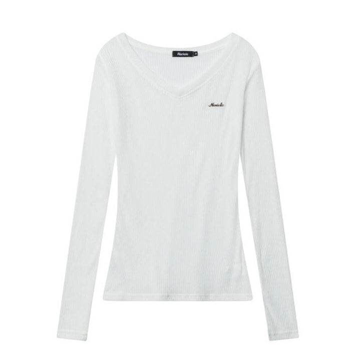 Cardydony Women's Sheer Ribbed Long Sleeve Top | Y2K Essential