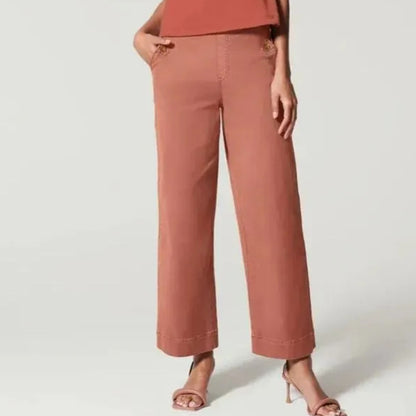 Cardydony Stretch Twill Cropped Wide Leg Pant
