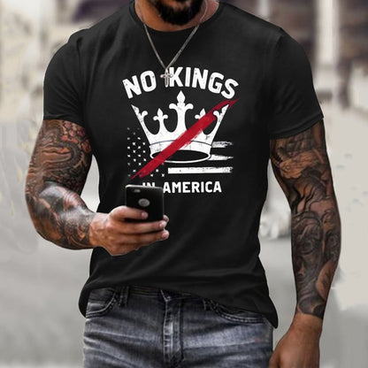 Cardydony Men's No Kings Print T-shirt