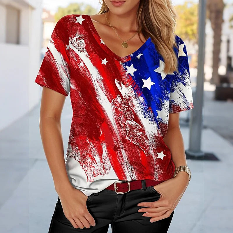 Cardydony Women's America 250 Year Anniversary Graphic T Shirt