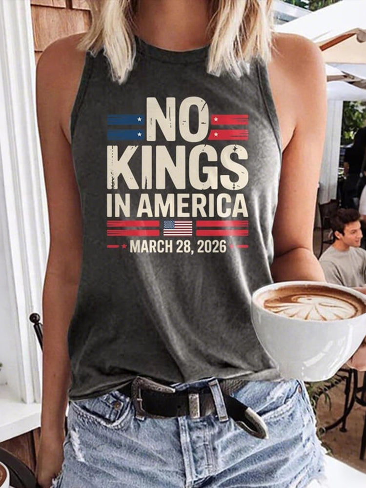 Cardydony Retro No Kings In America March 28 2026 Print Tops Tank