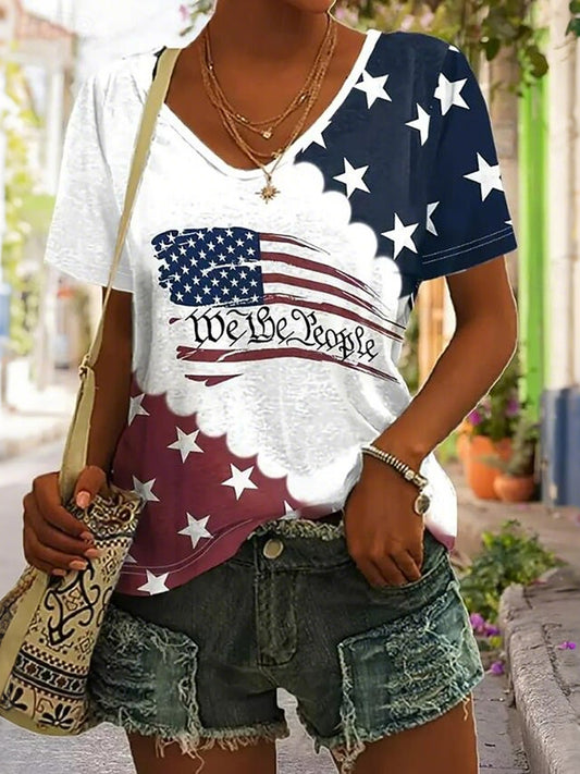 Cardydony Women's America 250 Year Anniversary Print T Shirt