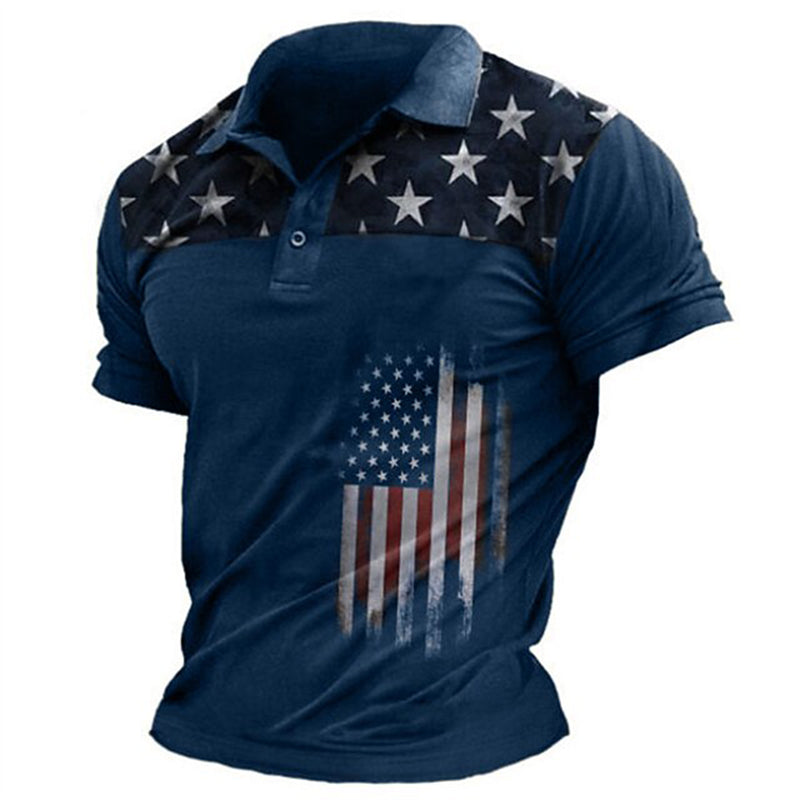 Cardydony Men's America's 250th Anniversary Print Polo Shirt
