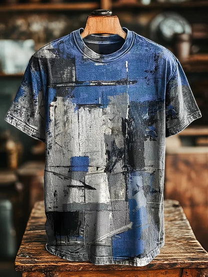 Cardydony Vintage Abstract Geometric Graffiti Printed Casual Loose T-shirt