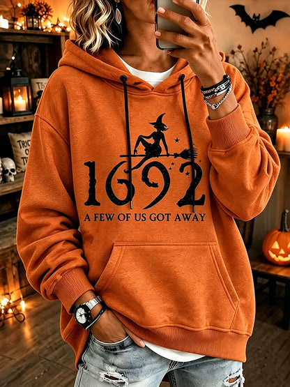 Cardydony Women's Retro Halloween Print Comfortable Warm Hoodie