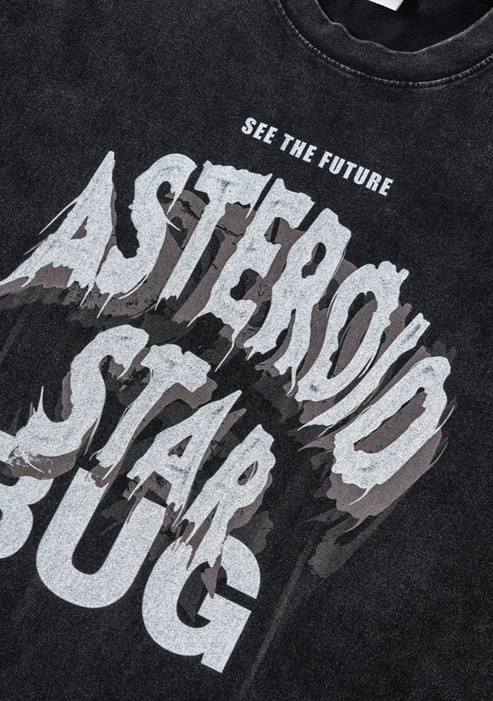 Cardydony Women's Asteroid Star Graphic Tee | Washed Oversized Streetwear T-Shirt for Women