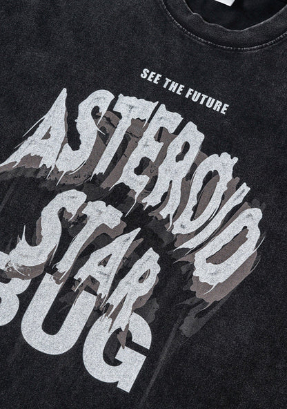 Cardydony Women's Asteroid Star Graphic Tee | Washed Oversized Streetwear T-Shirt for Women