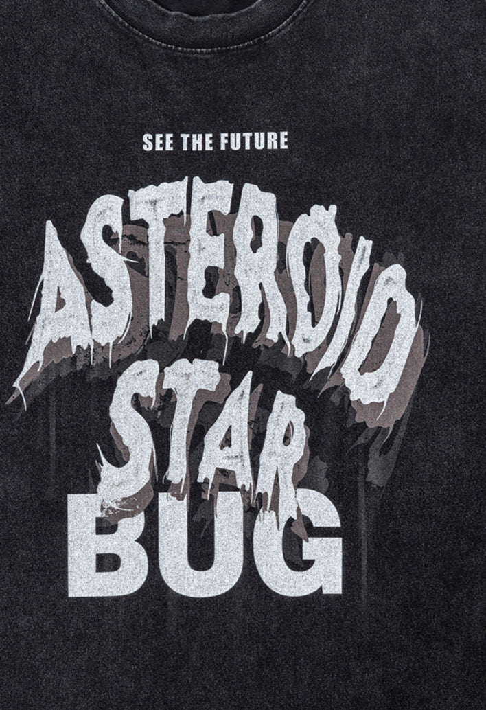 Cardydony Women's Asteroid Star Graphic Tee | Washed Oversized Streetwear T-Shirt for Women