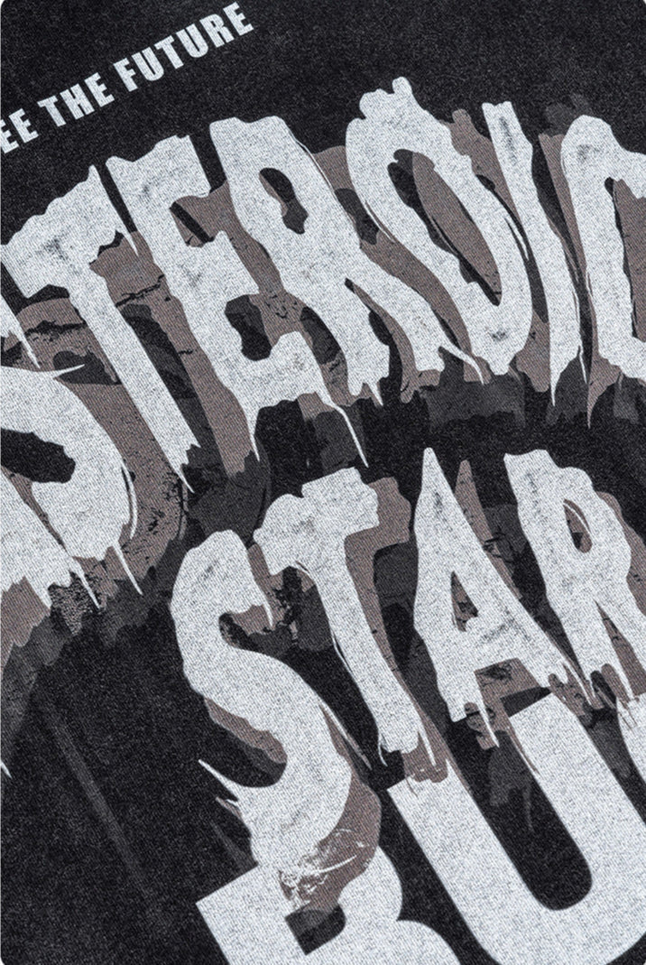 Cardydony Women's Asteroid Star Graphic Tee | Washed Oversized Streetwear T-Shirt for Women
