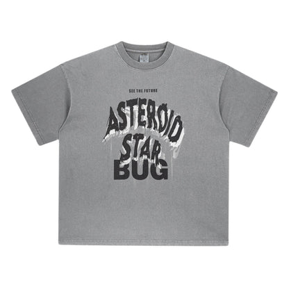 Cardydony Women's Asteroid Star Graphic Tee | Washed Oversized Streetwear T-Shirt for Women