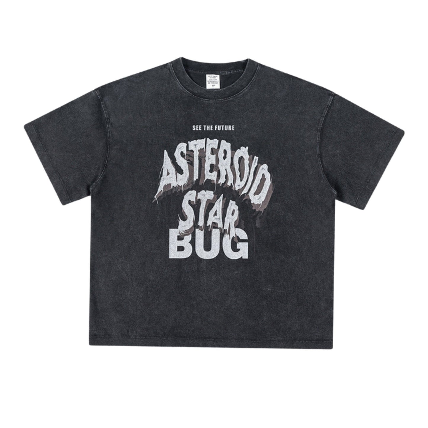 Cardydony Women's Asteroid Star Graphic Tee | Washed Oversized Streetwear T-Shirt for Women