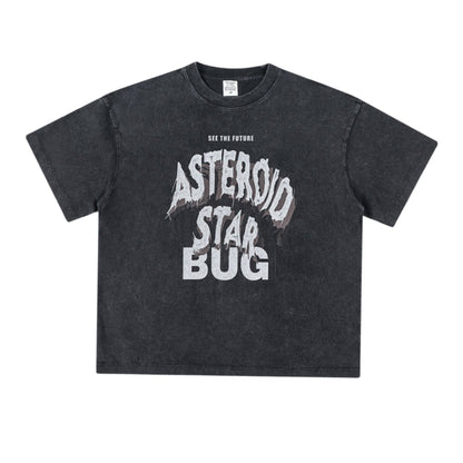 Cardydony Women's Asteroid Star Graphic Tee | Washed Oversized Streetwear T-Shirt for Women