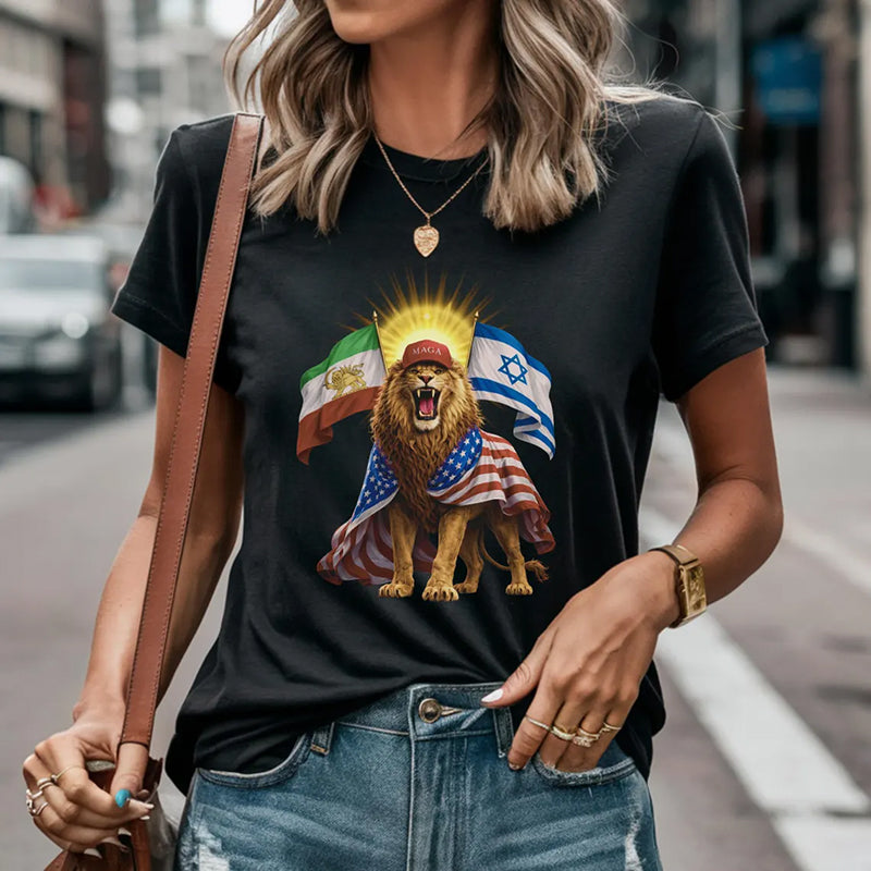 Cardydony Women's Stand With Iran Inspired Short Sleeve T-shirt