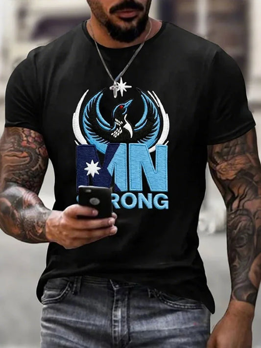 Cardydony Men's Mn Strong Printed T-shirt