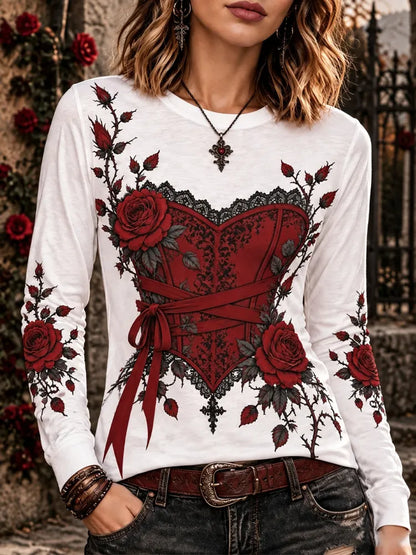 Cardydony Girls' Halloween Gothic-style Corset-like Top T-shirt