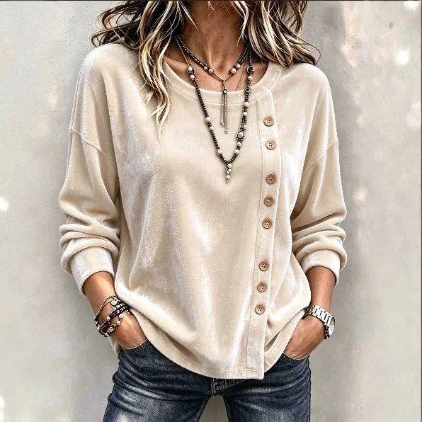 Cardydony Women's Fall Winter Cozy Elegant Velvet Top