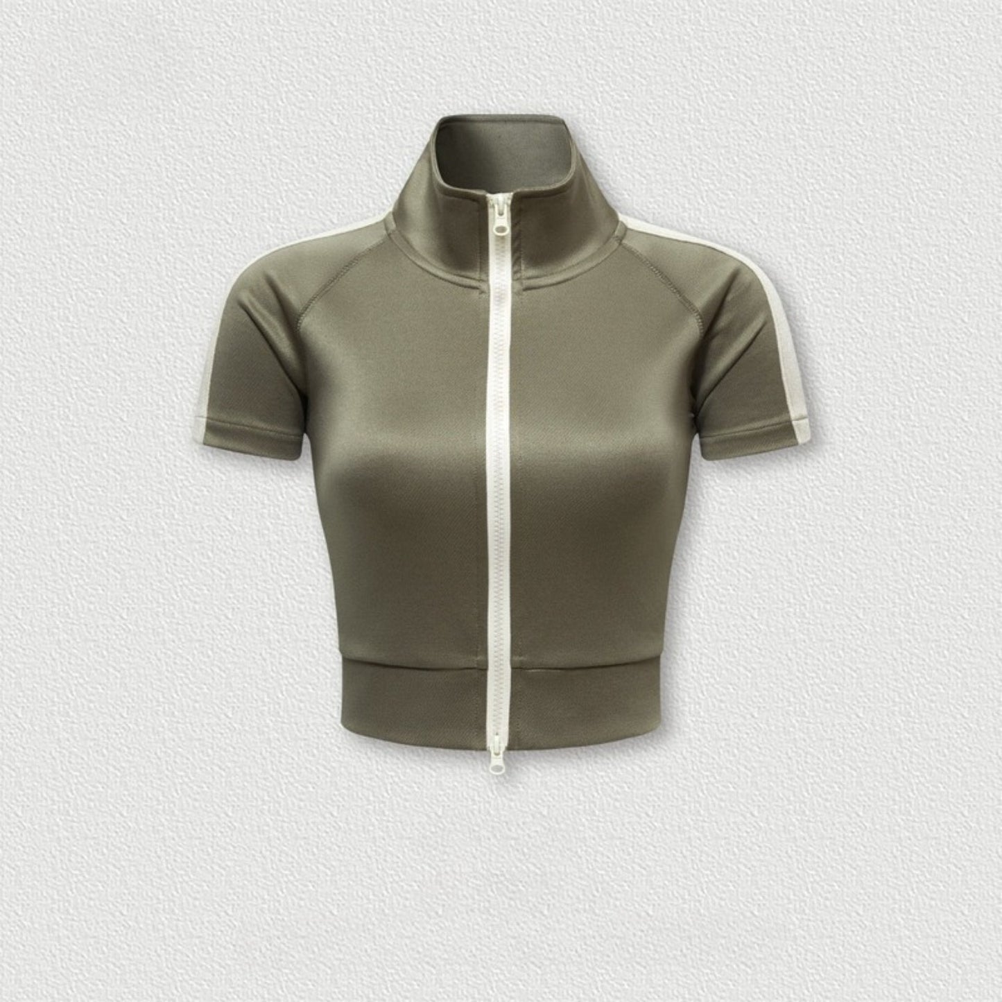 Cardydony Women's Zip-Up Crop Top | Y2K Athletic Style