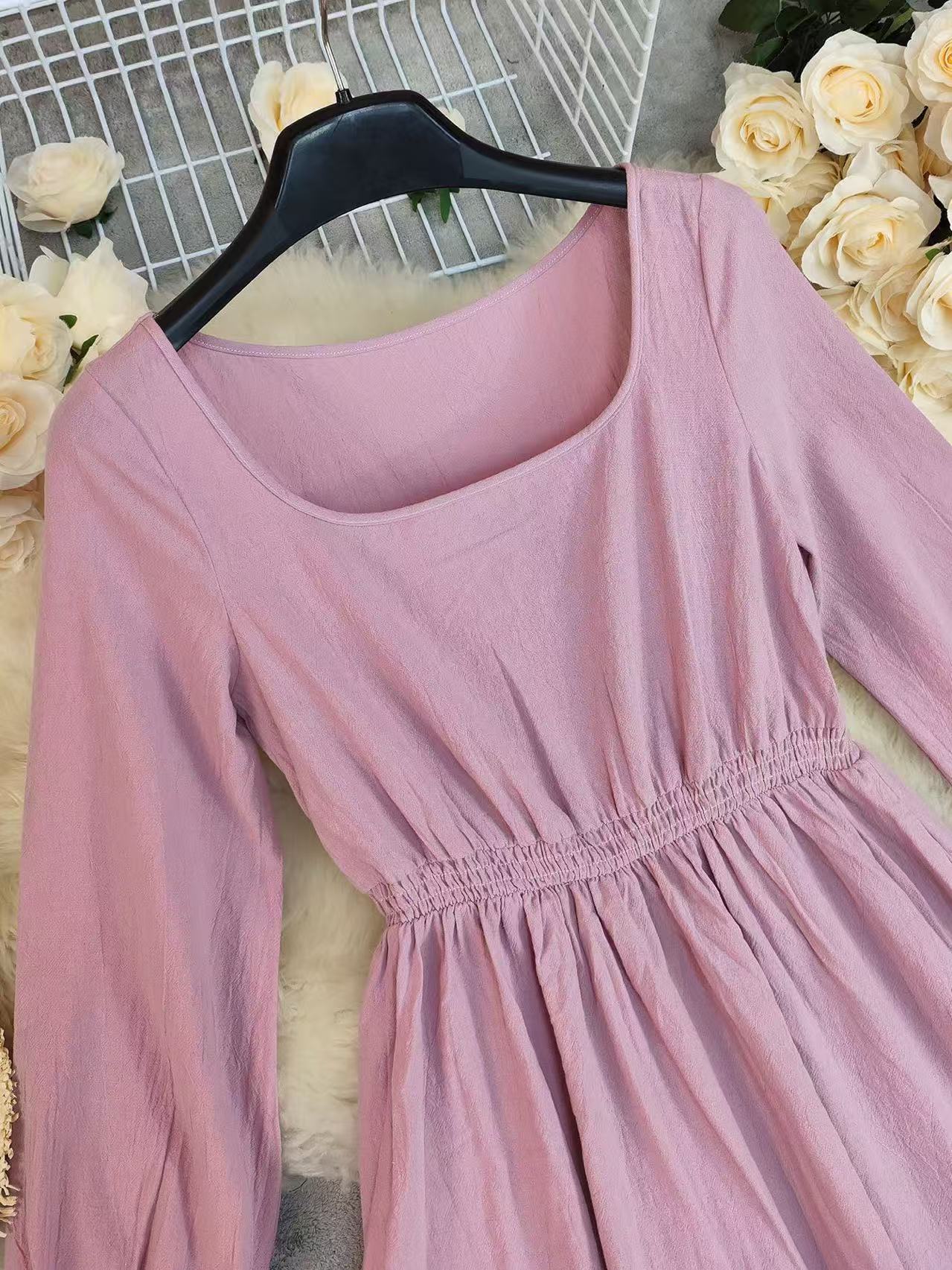 Cardydony Retro elegant flowing linen maxi dress