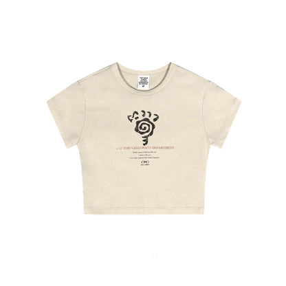 Cardydony Women's Graphic Cotton Cropped Tee