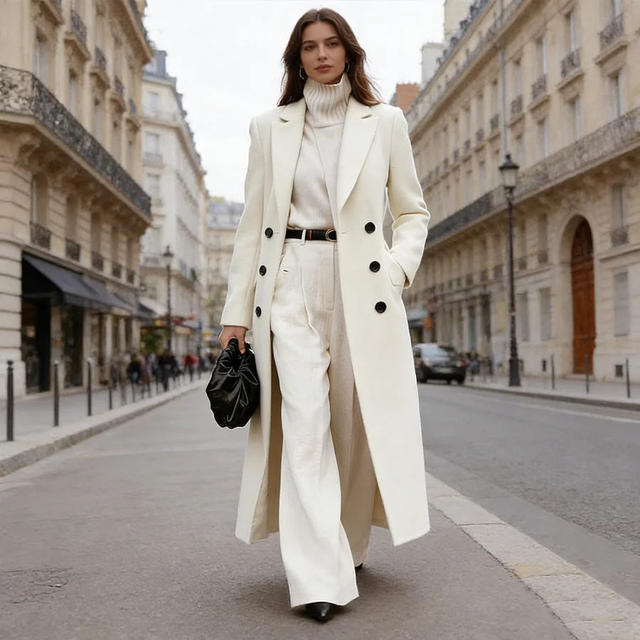 Cardydony Classic Elegant Lapel Wool Coat