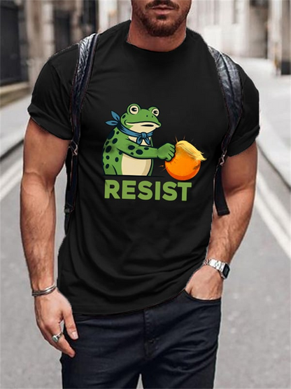 Cardydony Men's Fdt Frog Retro Art Print T-shirt