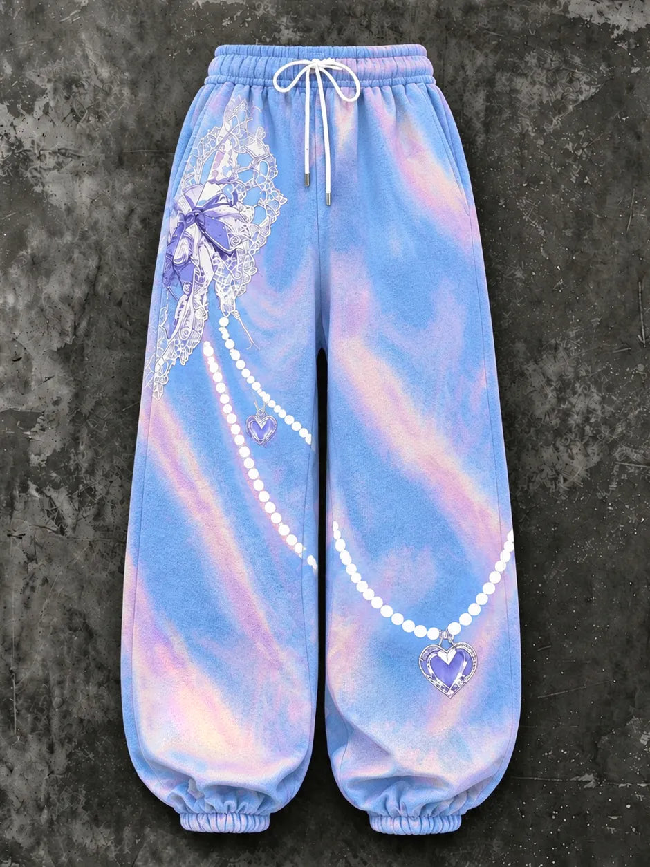Cardydony Women's Stylish Tech Inspired Art Print Casual Pants