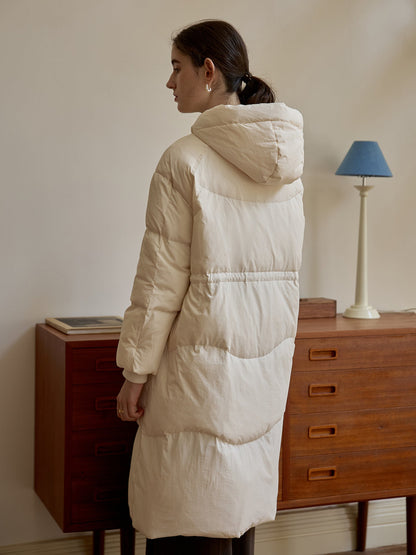Cardydony Women's Long Hooded Puffer Coat – Down-Filled Vintage Winter Jacket