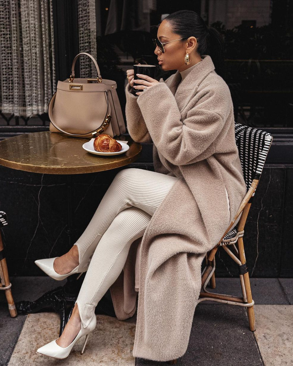Cardydony Women's Long Teddy Lapel Thick Plush Warmth — Women's Winter Coat