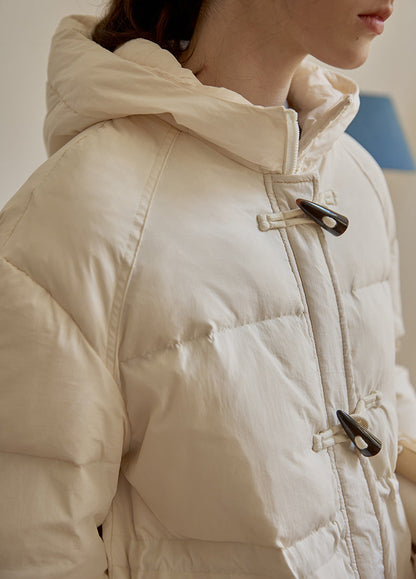 Cardydony Women's Long Hooded Puffer Coat – Down-Filled Vintage Winter Jacket