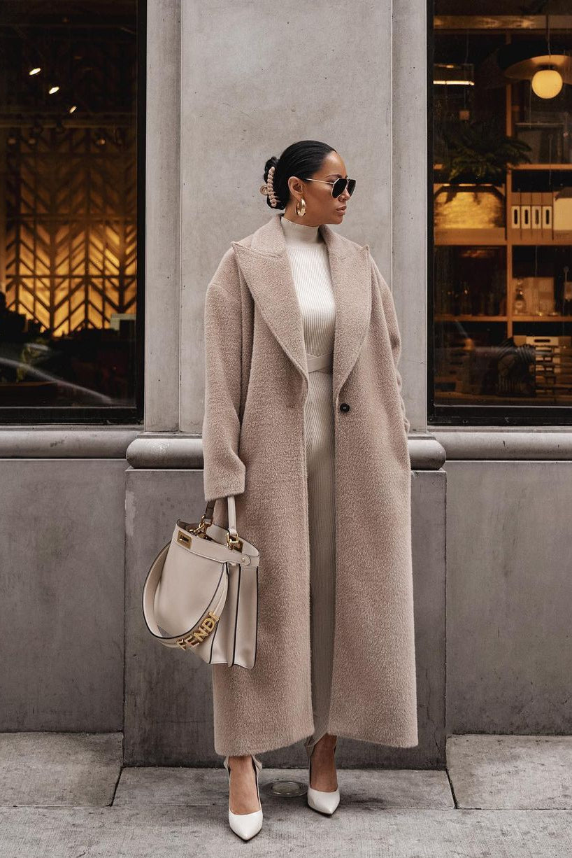 Cardydony Women's Long Teddy Lapel Thick Plush Warmth — Women's Winter Coat