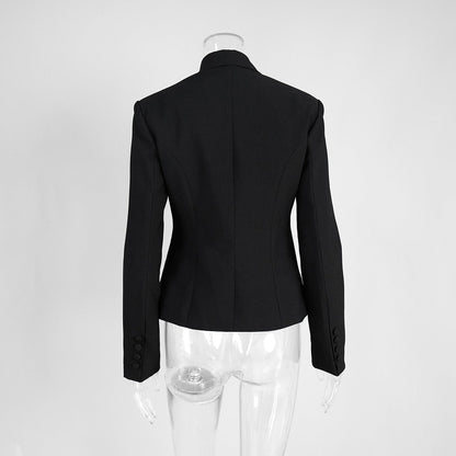 Cardydony Women's Structured White Blazer Tailored Double-Breasted Suit Jacket for Women