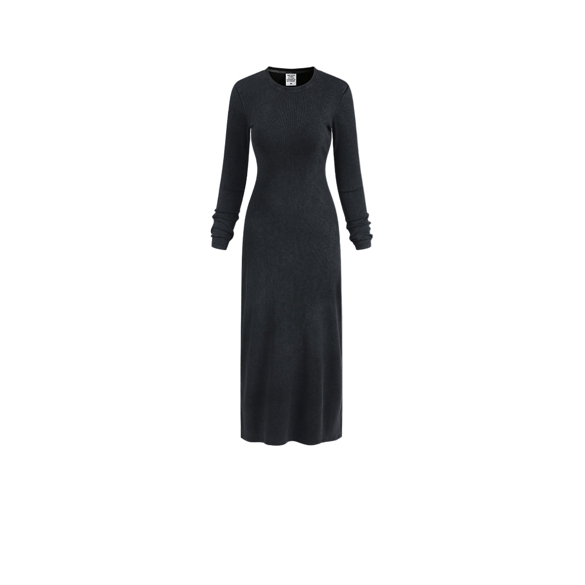 Cardydony Women's Women's Long Sleeve Bodycon Maxi — Ribbed Knit, Back-Slit
