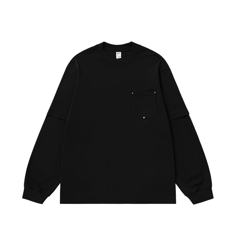 Cardydony Women's Women's Oversized Pocket Long Sleeve T-Shirt - Streetwear Layered Top
