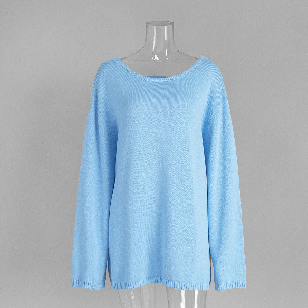 Cardydony Women's Women's Knit Sweater -  Backless Open Back Long Sleeve Top