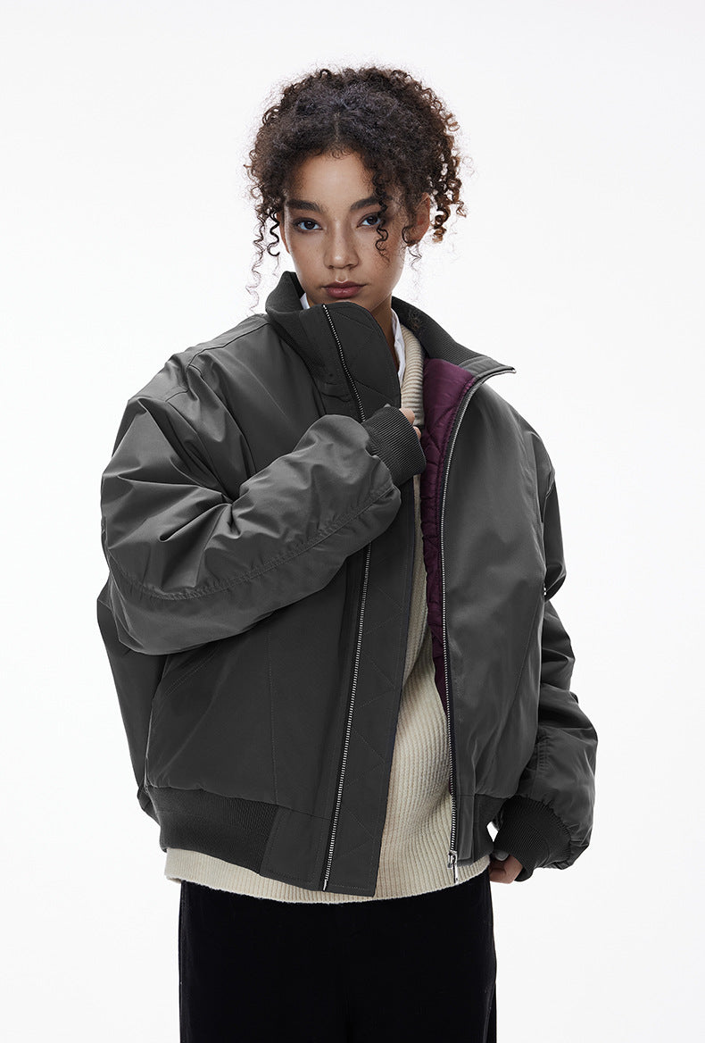 Cardydony Women's Bomber Jacket Women —  Stand-Collar Zip, Quilted Lining