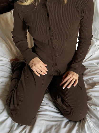 Cardydony Women's Women's Ribbed Knit Co Ord Set – Crop Cardigan & Wide Leg Pants