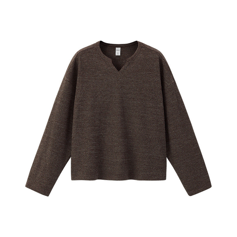 Cardydony Women's Women's V-neck Long Sleeve T-Shirt – Casual Loose Fit Everyday Top