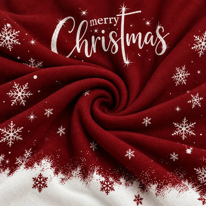 Cardydony Women's Festive Merry Christmas Snowflake Print Relaxed Fit Red Crewneck Sweatshirt