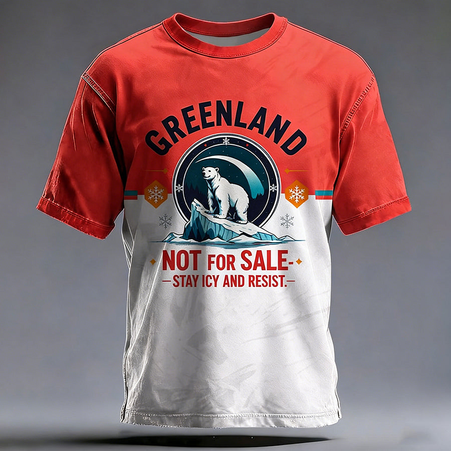 Cardydony Men's Greenland Is Not For Sale Printed Casual T-shirt